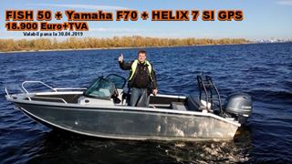 Pachet promo barca FISH 50 cu Yamaha 70CP si sonar Helix 7 SI 