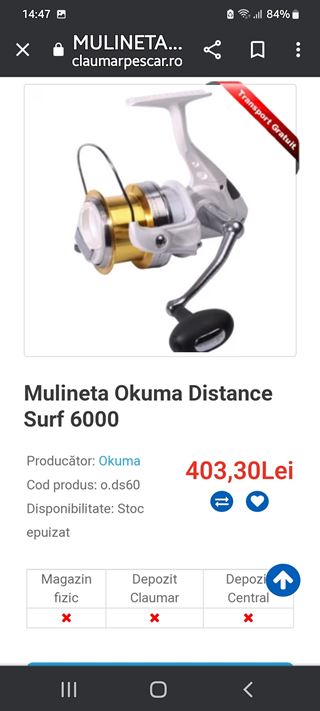 Lansete Chub 3,90 3,5lbs mulinete Okuma distance surf 60