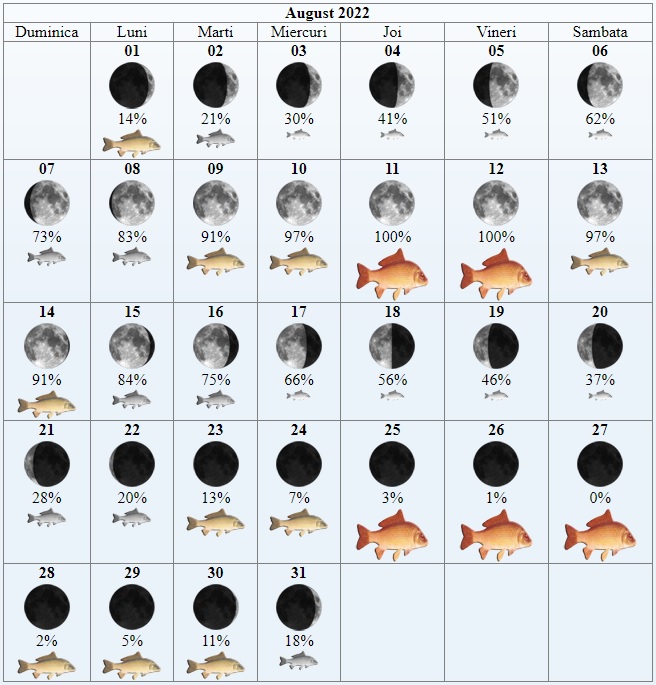 Solunar August 2022