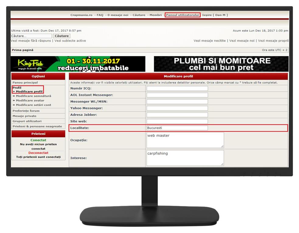 modificare locatie forum