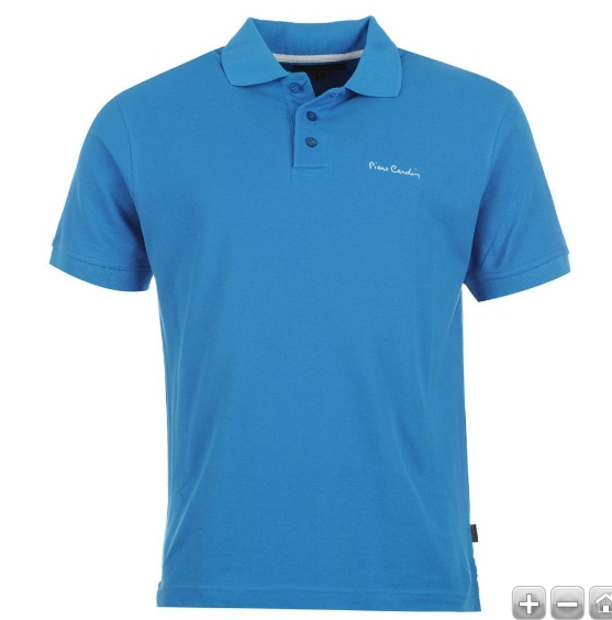 Pierre Cardin Plain Polo Shirt Mens - Albastru.jpg