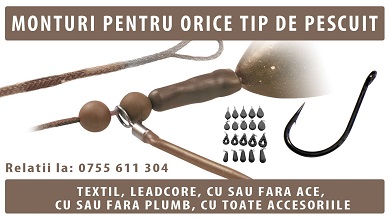 Monturi pentru orice tip de pescuit.<br />Calitate desavarsita, detalii si preturi in privat in fct cererea dvs.<br />Am absolut toate accesoriile necesare pt orice montura.<br />Orice tip de ace, orice tip de plumbi diversitate de forme si gramaje.<br />Livrari in toata tara.